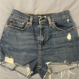 Levi's Blue Distressed Jean Shorts